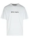 Palm Angels White Short-sleeved T-shirt With Monogram Pa Embroidery In White