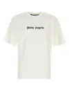 Palm Angels White Short-sleeved T-shirt With Monogram Pa Embroidery In White