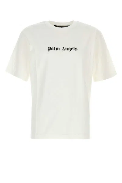 PALM ANGELS WHITE COTTON T-SHIRT