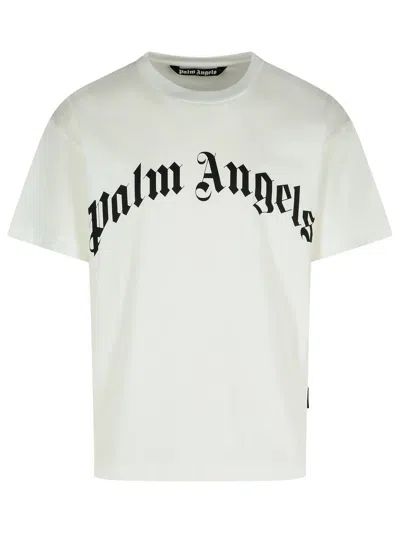 PALM ANGELS PALM ANGELS WHITE COTTON T-SHIRT MEN