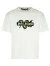 Palm Angels White Cotton T-shirt In Neutral