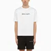 PALM ANGELS PALM ANGELS WHITE COTTON T-SHIRT WITH LOGO MEN