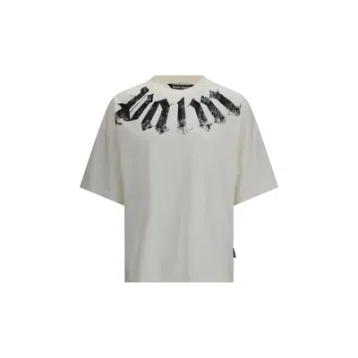 Palm Angels T-shirt Neck Logo Off White Black