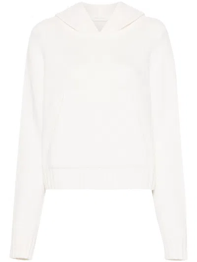PALM ANGELS WHITE EMBROIDERED LOGO HOODIE