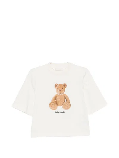PALM ANGELS WOMEN WHITE GRAPHIC CREW NECK T-SHIRT