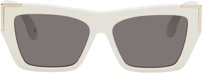 Palm Angels White Hollywood Sunglasses In White/dark Grey