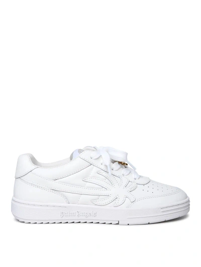 PALM ANGELS WHITE LEATHER SNEAKERS