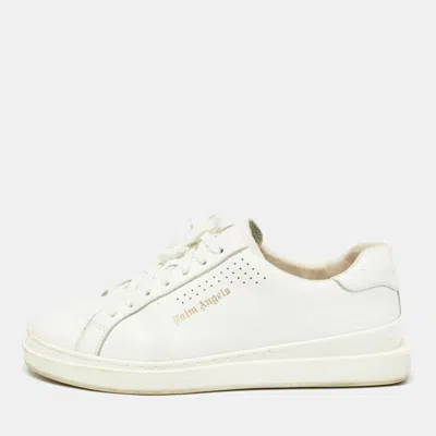 Pre-owned Palm Angels White Leather Two Low Top Sneakers Size 45