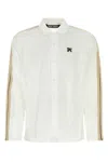 Palm Angels Pa Monogram-print Linen Shirt In White