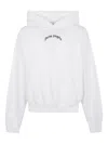 Palm Angels Oversized Hoodie With Drawstring Hood And Logo Accents In White