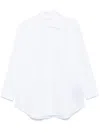 Palm Angels Monogram Embroidered Loose Shirt In White