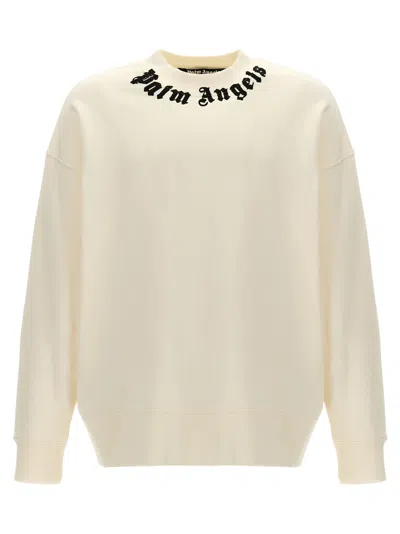 Palm Angels Logo-print Cotton Sweatshirt In White