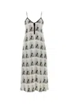 Palm Angels Viscose Mini Dress With Statement Print In White