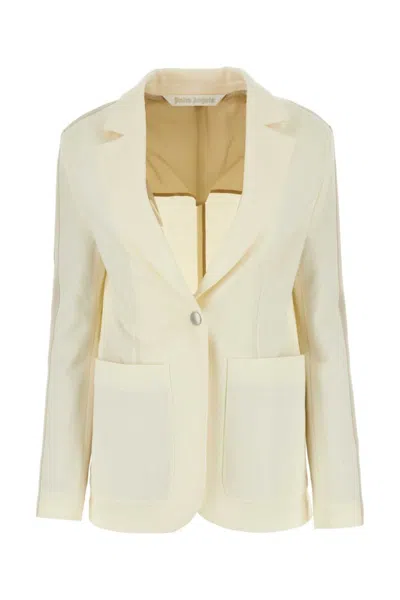 PALM ANGELS WHITE SINGLE BREASTED BLAZER