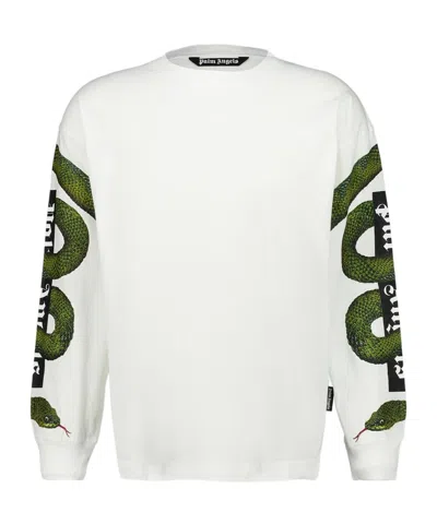 Palm Angels White Snake Box Logo Long-sleeve T-shirt