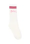 Palm Angels White Socks For Girl With Logo In White