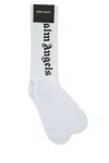 Palm Angels White Stretch Cotton Blend Socks In 0110