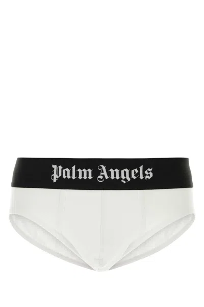 PALM ANGELS WHITE STRETCH COTTON BRIEF SET OF 2