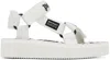 Palm Angels Suicoke Logoed Fabric Sandals In White Black