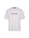 PALM ANGELS WHITE T-SHIRT WITH CONTRAST LOGO