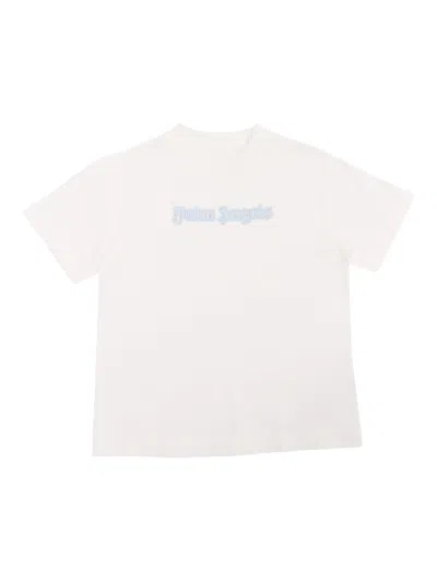 Palm Angels Kids' White T-shirt With Logo