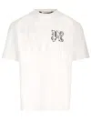 Palm Angels T-shirt With Studded Monogram In White