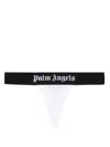 PALM ANGELS WHITE THONG WITH LOGO BAND