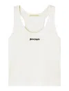 Palm Angels Logo-embroidered Ribbed Tank Top In White
