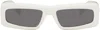 Palm Angels White Yreka Sunglasses In White Dark Grey