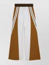 Palm Angels Wide Block Trousers Contrast Panels In Brown