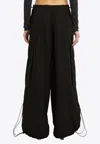 Palm Angels Wide-leg Cargo Pants In Black