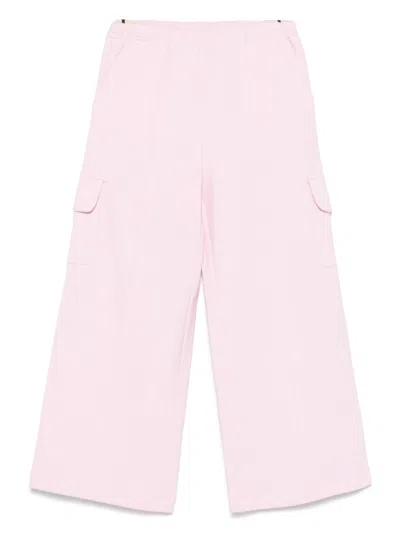Palm Angels Kids' Wide-leg Cargo Pants In Pink