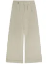 Palm Angels Logo-patch Wide-leg Pants In Beige