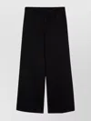 Palm Angels Wide-leg Cotton Trousers With Front And Back Pockets In Black