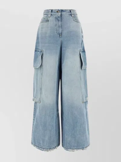 PALM ANGELS DENIM FLARED-LEG JEANS