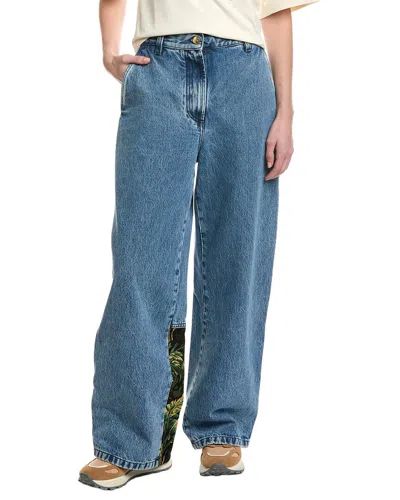 Palm Angels Wide Leg Jean In Blue