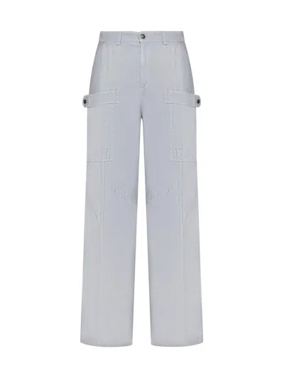 Palm Angels Wide-leg Mid-rise Trousers In Grey