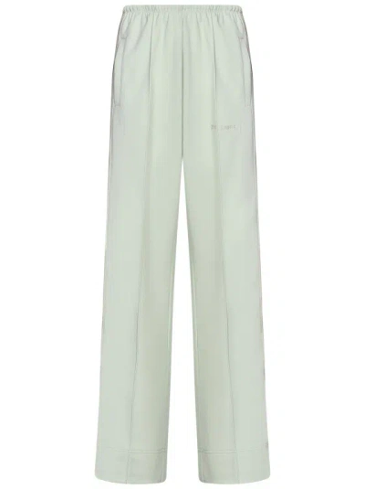 Palm Angels Wide-leg Mint Technical Fabric Track Trousers In Grey