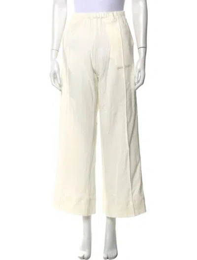 Pre-owned Palm Angels Wide Leg Pants In Neutrals/white