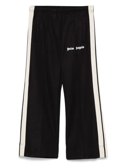 Palm Angels Kids' Wide-leg Track Trousers In Black