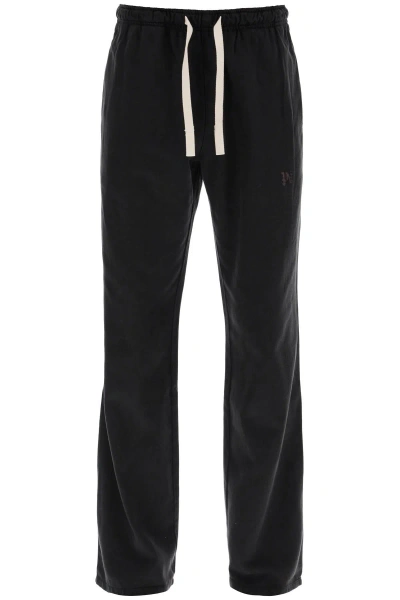 Palm Angels Wide-legged Travel Trousers For Comfortable In Black