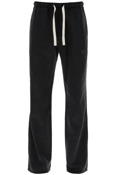 Palm Angels Wide-legged Travel Pants For Comfortable In Black
