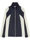 Palm Angels Curved Logo Colorblock Windbreaker In Weiss