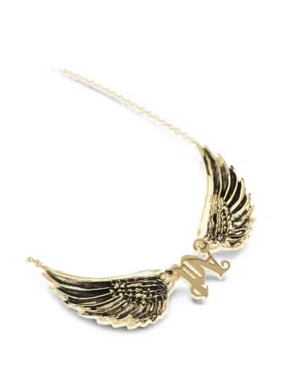 Palm Angels Wings Monogram Necklace In Gold