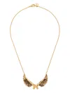 Palm Angels Wings Monogram Necklace In Gold