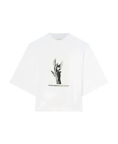 Palm Angels Wings Short-sleeve T-shirt In White