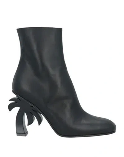 PALM ANGELS PALM ANGELS WOMAN ANKLE BOOTS BLACK SIZE 8 LEATHER