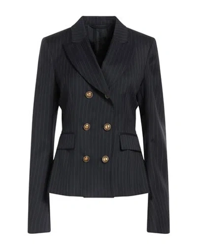 Palm Angels Woman Blazer Midnight Blue Size 6 Wool