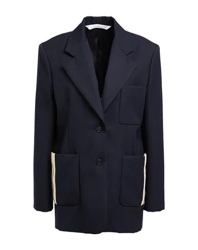 Palm Angels Woman Blazer Midnight Blue Size 6 Polyester, Virgin Wool