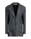 Palm Angels Woman Blazer Slate Blue Size 8 Linen, Cotton In Blue